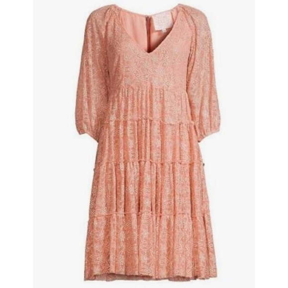 Johnny Was Jade Chelly Tiered Embroidered Dress, Size XLarge, Color Clay - Picture 5 of 14